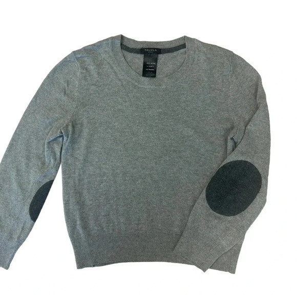 Talula cashmere  sweater size XS with elbow patches- slight crop excellent cond - Picture 1 of 6